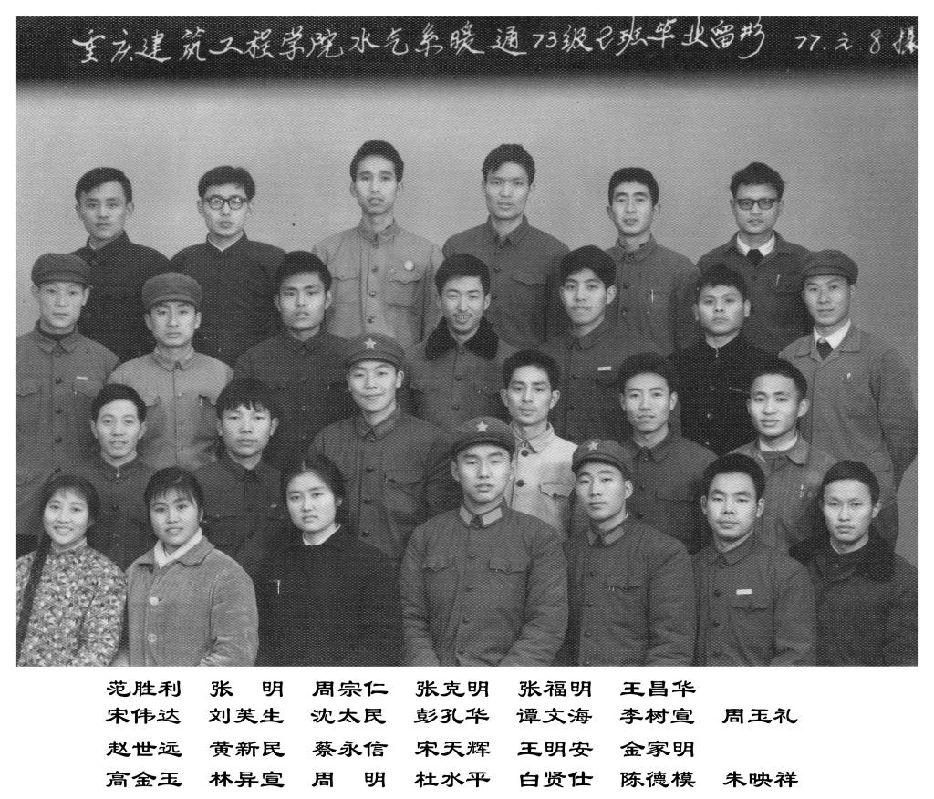 1973级（1973年入学）暖通2班毕业合影
